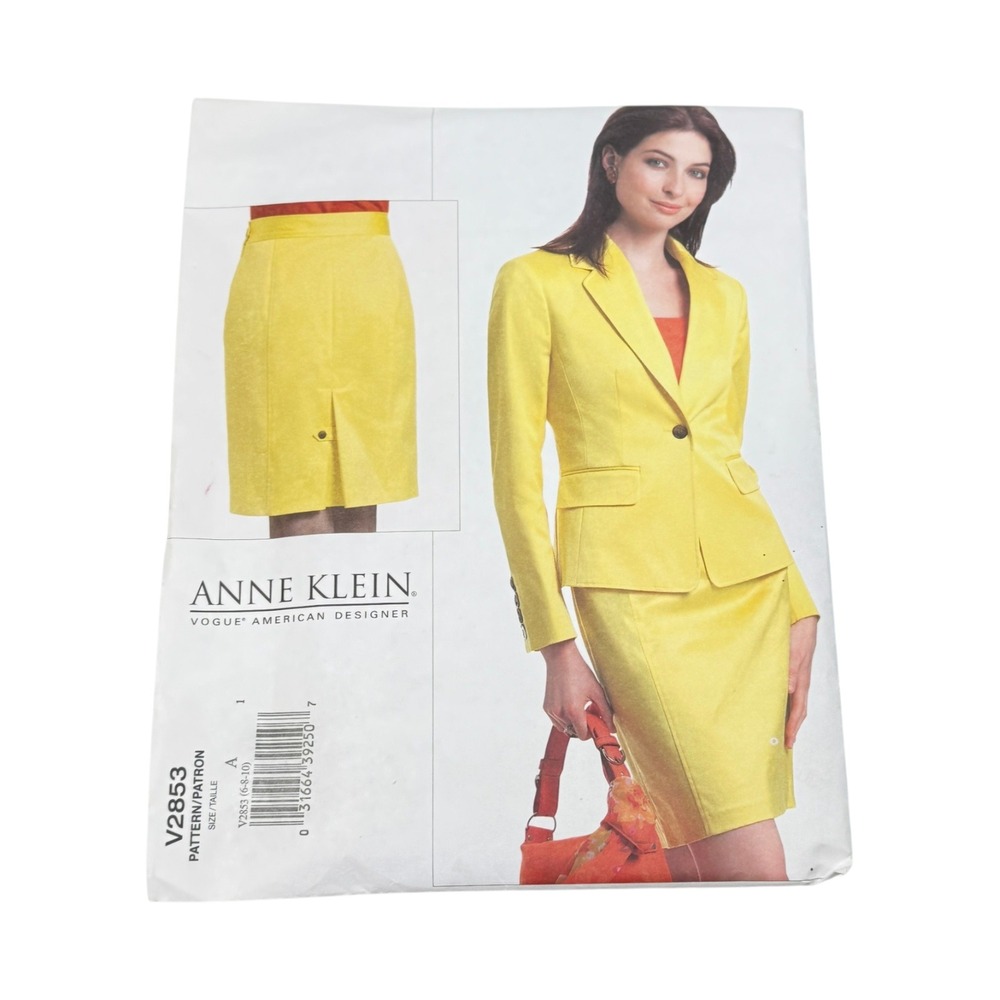Anne Klein V2853 Sewing Pattern Jacket Skirt Size 6-8-10 New Uncut
